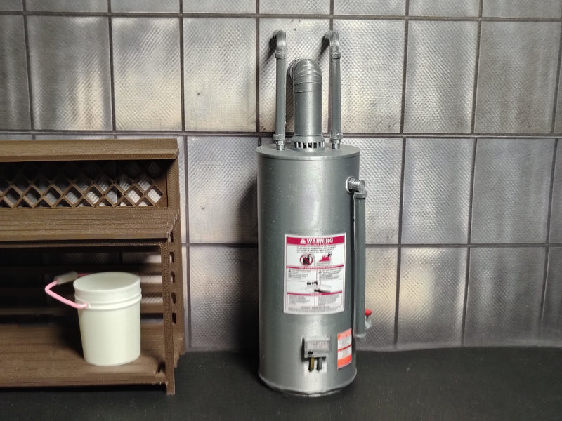 1:12 Scale Water Heater Tank, water tank, miniature Utility Appliance, Dollhouse Basement Prop, Banana Six  (Physical Product)