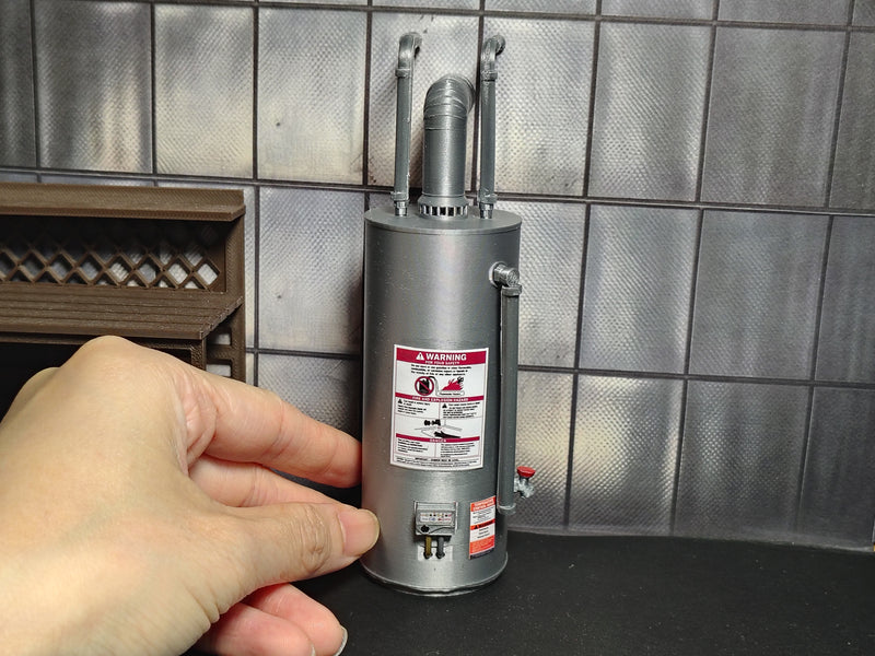 1:12 Scale Water Heater Tank, water tank, miniature Utility Appliance, Dollhouse Basement Prop, Banana Six  (Physical Product)