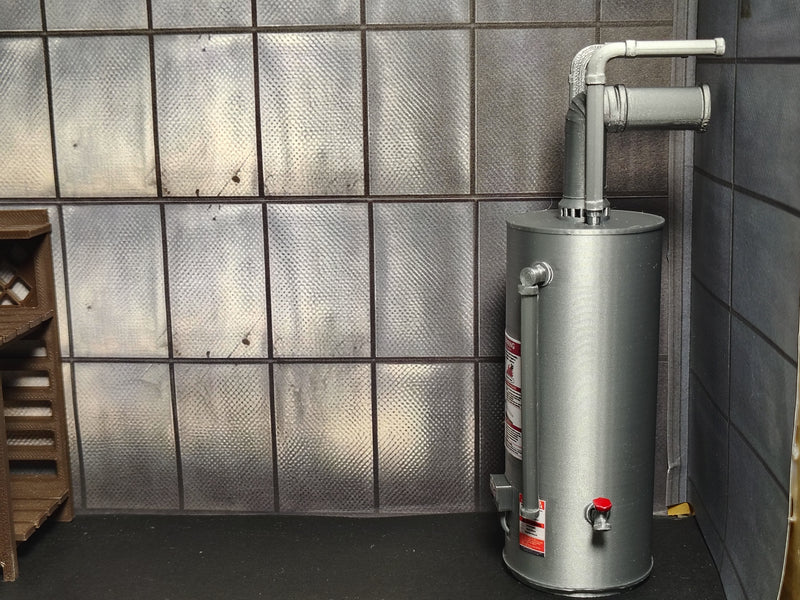 1:12 Scale Water Heater Tank, water tank, miniature Utility Appliance, Dollhouse Basement Prop, Banana Six  (Physical Product)