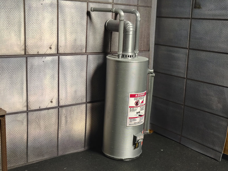1:12 Scale Water Heater Tank, water tank, miniature Utility Appliance, Dollhouse Basement Prop, Banana Six  (Physical Product)