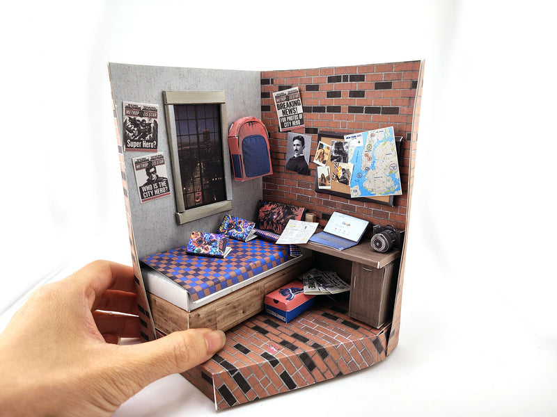 Printable Superhero Teenager Bedroom Diorama Kit (Digital Download)