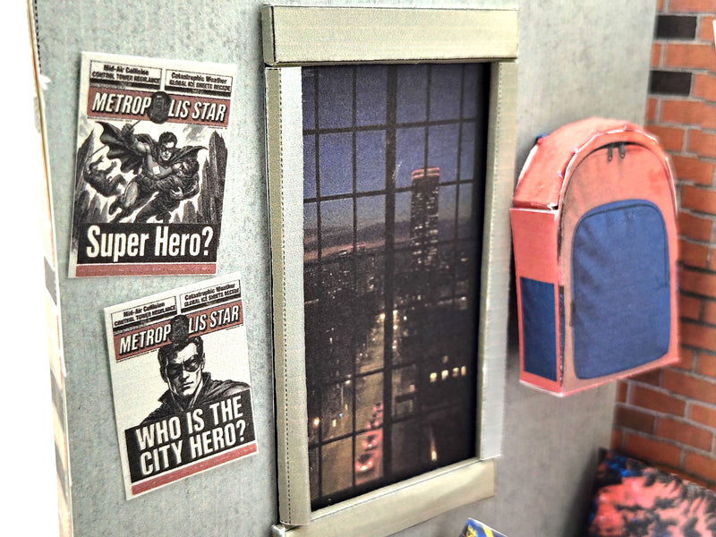 Printable Superhero Teenager Bedroom Diorama Kit (Digital Download)