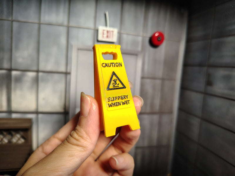 1:12 Janitorial Safety Pack — Wet Floor, Extinguisher, Alarm & EXIT (Physical Bundle)