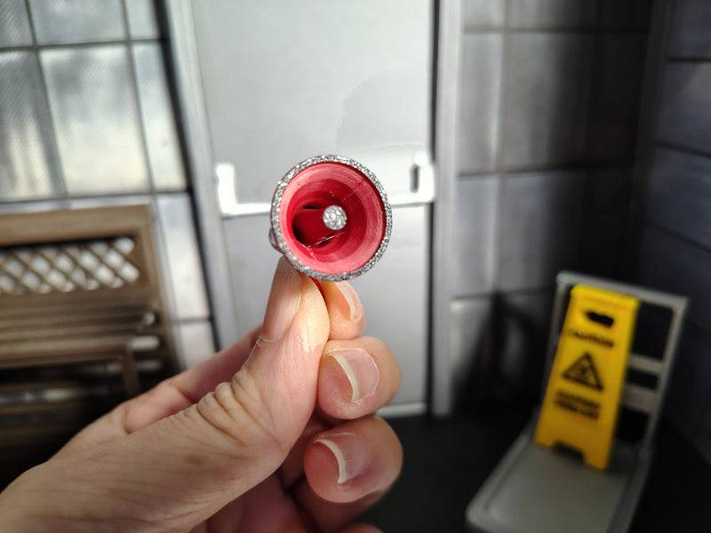 1:12 Scale Miniature Red Megaphone, Handcrafted Diorama Prop (Physical Product)