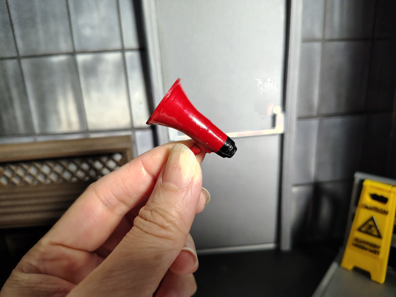 1:12 Scale Miniature Red Megaphone, Handcrafted Diorama Prop (Physical Product)