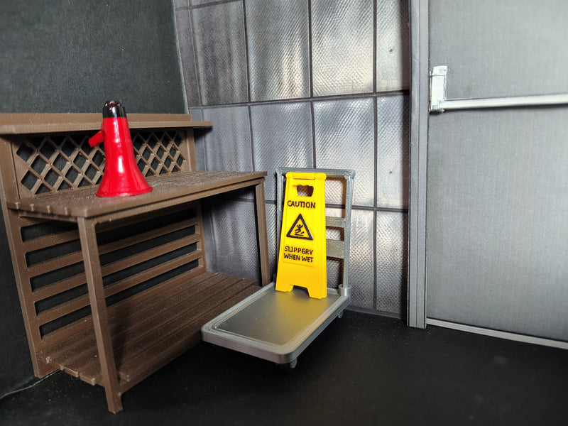 1:12 Scale Industrial Platform Cart Dolly, Movable Wheels, Dollhouse Prop (Physical Product)