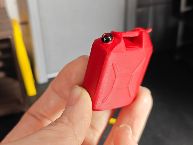 1:12 Red Gas Can Fuel Jerry Can,  Handmade Miniature Tiny Gasoline Container, Dollhouse Garage Diorama Prop (Physical Product)