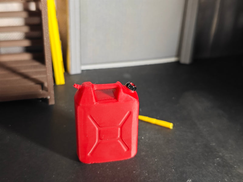 1:12 Red Gas Can Fuel Jerry Can,  Handmade Miniature Tiny Gasoline Container, Dollhouse Garage Diorama Prop (Physical Product)
