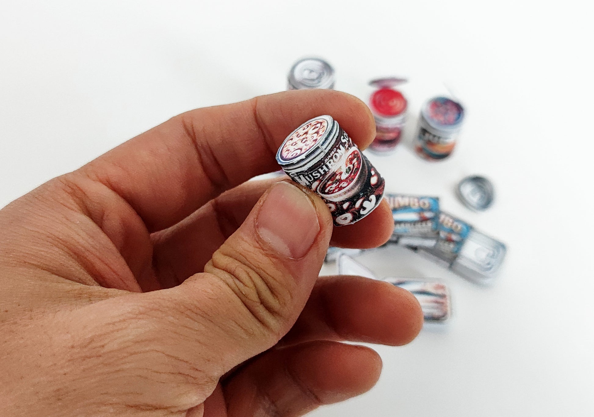 Printable Miniature Soup & Sardine Cans — 1:6 Scale DIY Dollhouse Food Template (7 Openable Designs)
