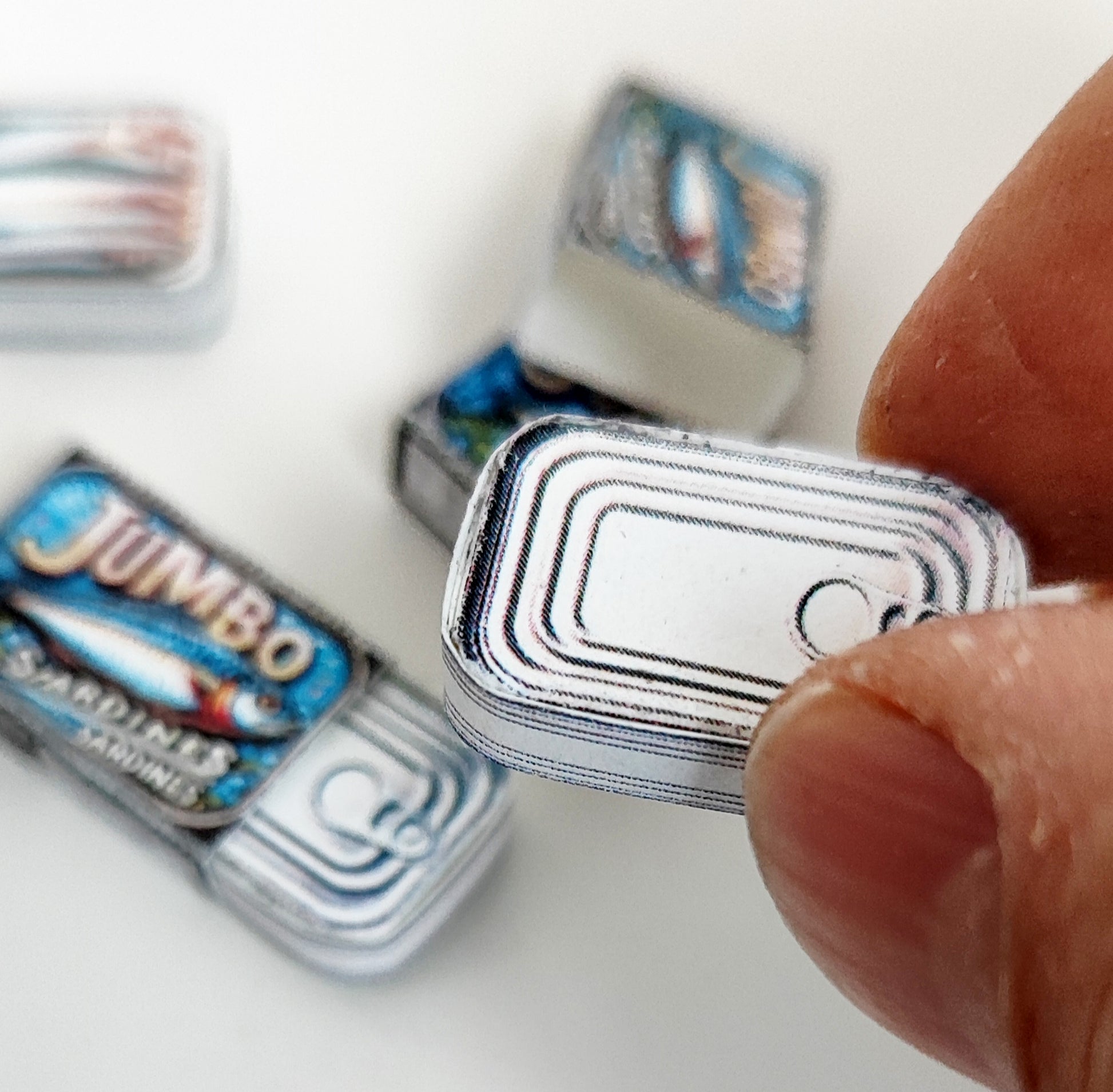 Printable Miniature Soup & Sardine Cans — 1:6 Scale DIY Dollhouse Food Template (7 Openable Designs)