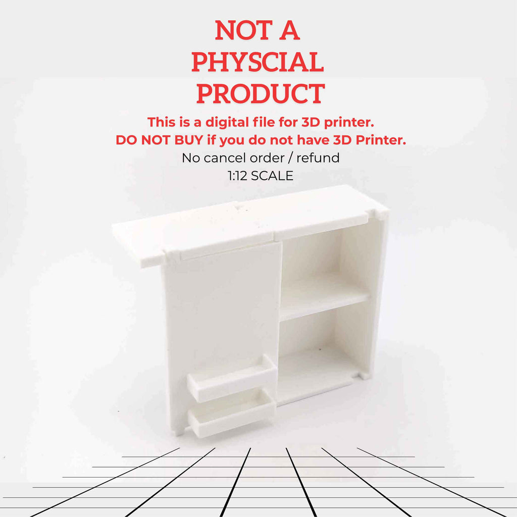 1:12 sewing machine STL file,  prints are included, craft room equipment, crafter dollhouse diorama