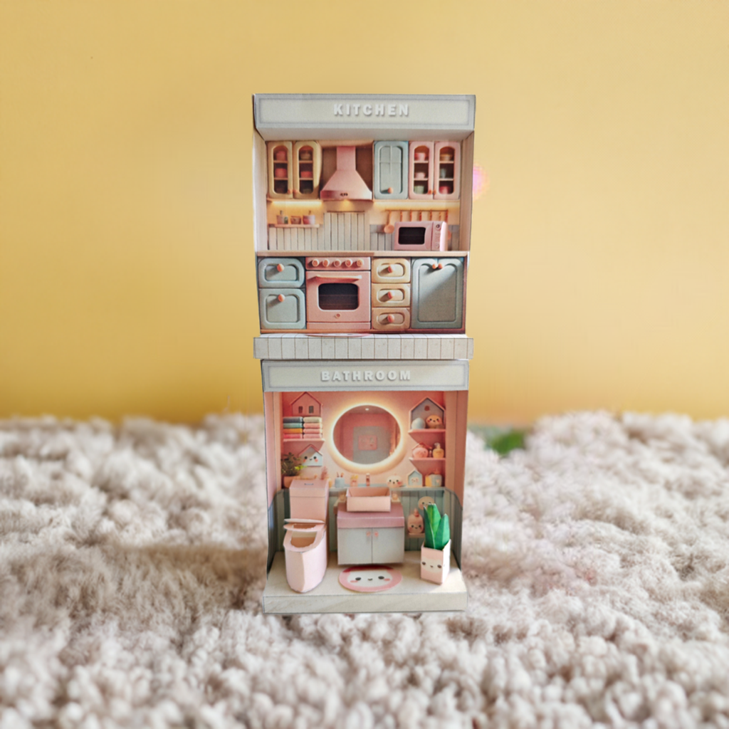 Pick Scene Pink Kitchen - pickscene apartment, pickscene room, microwave,  Kitchen interior, 3 inches doll