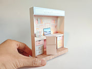  Pink Study Room- cute room, washroom, folder, laptop, table, affordable doll house miniature kit, PickScene Apartment
