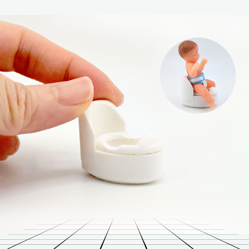 1:12 Baby Potty STL File for 3D Printing, Miniature Dollhouse Nursery Furniture, Bathroom Accessory 3D Model