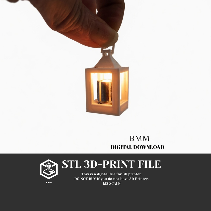 1:12 lantern that compatible with 4mm light 3d print STL file miniature