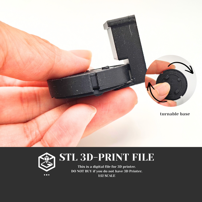 1:12 Miniature Smart Robot Vacuum STL File, 3D Print Robotic Vacuum Cleaner with Charging Dock, Tiny Moving Appliance, Digital Download
