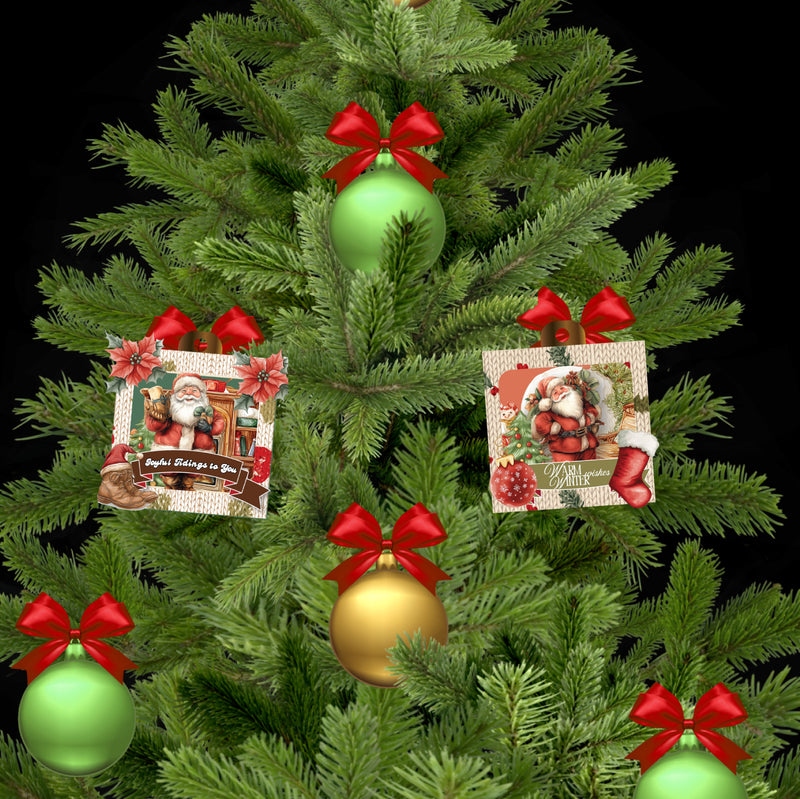 Christmas Santa Ornament Square Tunnel Box for DIY personalize ornament