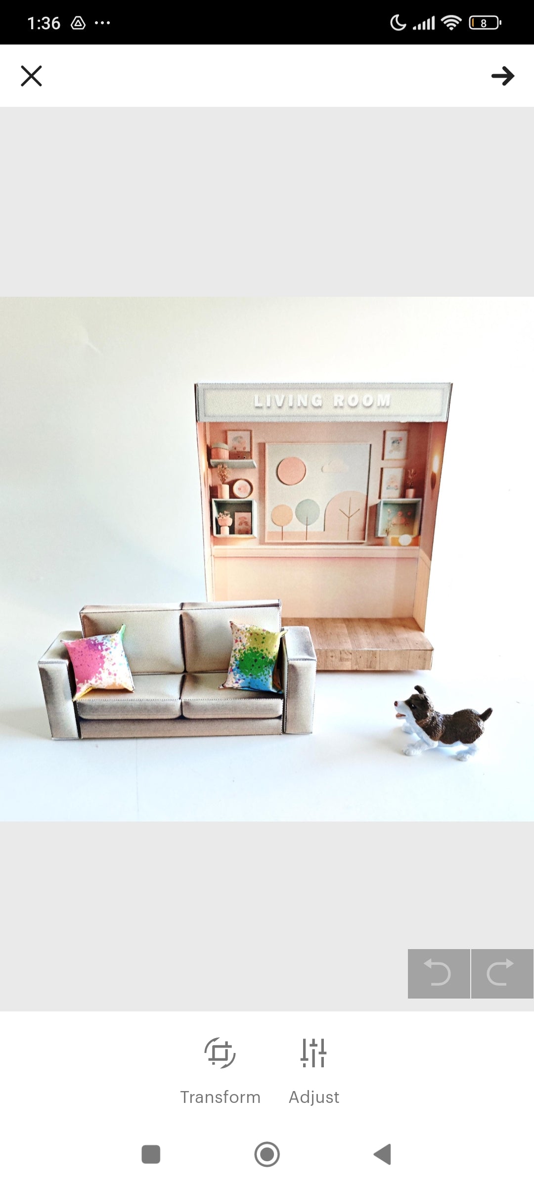 - Pick Scene Pink Living Room -cute room, mini Sofa and couch, affordable doll house miniature kit