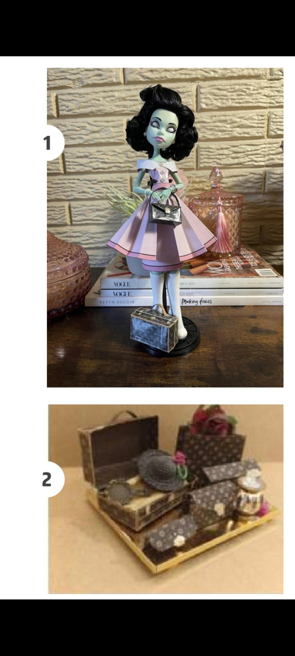 1:6 Luxury brands bags, purse and boxes for dollhouse and department store