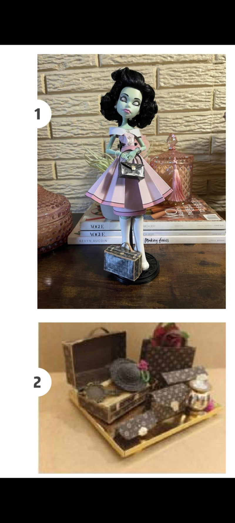 1:6 Luxury brands bags, purse and boxes for dollhouse and department store