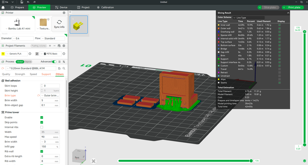 Vintage TV and VHS player 1:12 STL file for dollhouse, included printable sticker, instant download, Bambu lab a1 mini tested
