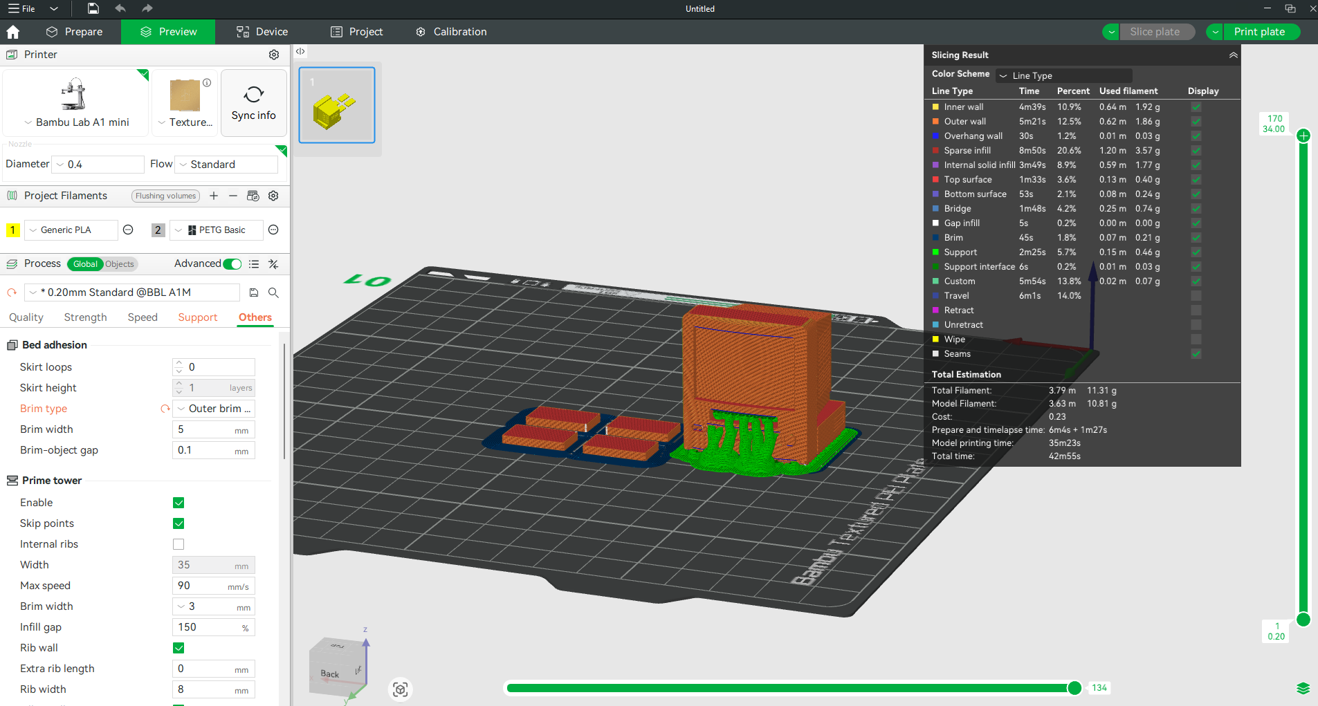 Vintage TV and VHS player 1:12 STL file for dollhouse, included printable sticker, instant download, Bambu lab a1 mini tested