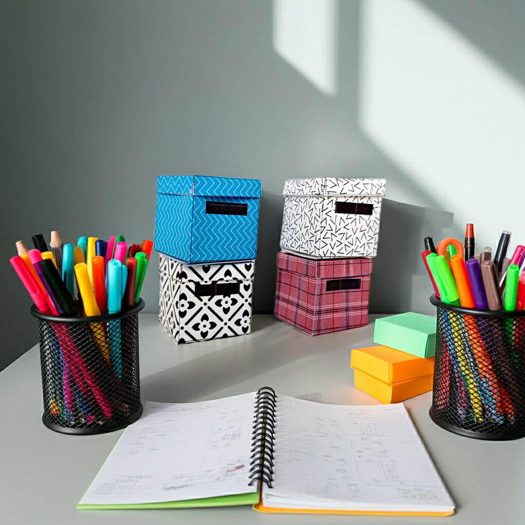 1:12 Square organization boxes 4 items in different color, easy fold