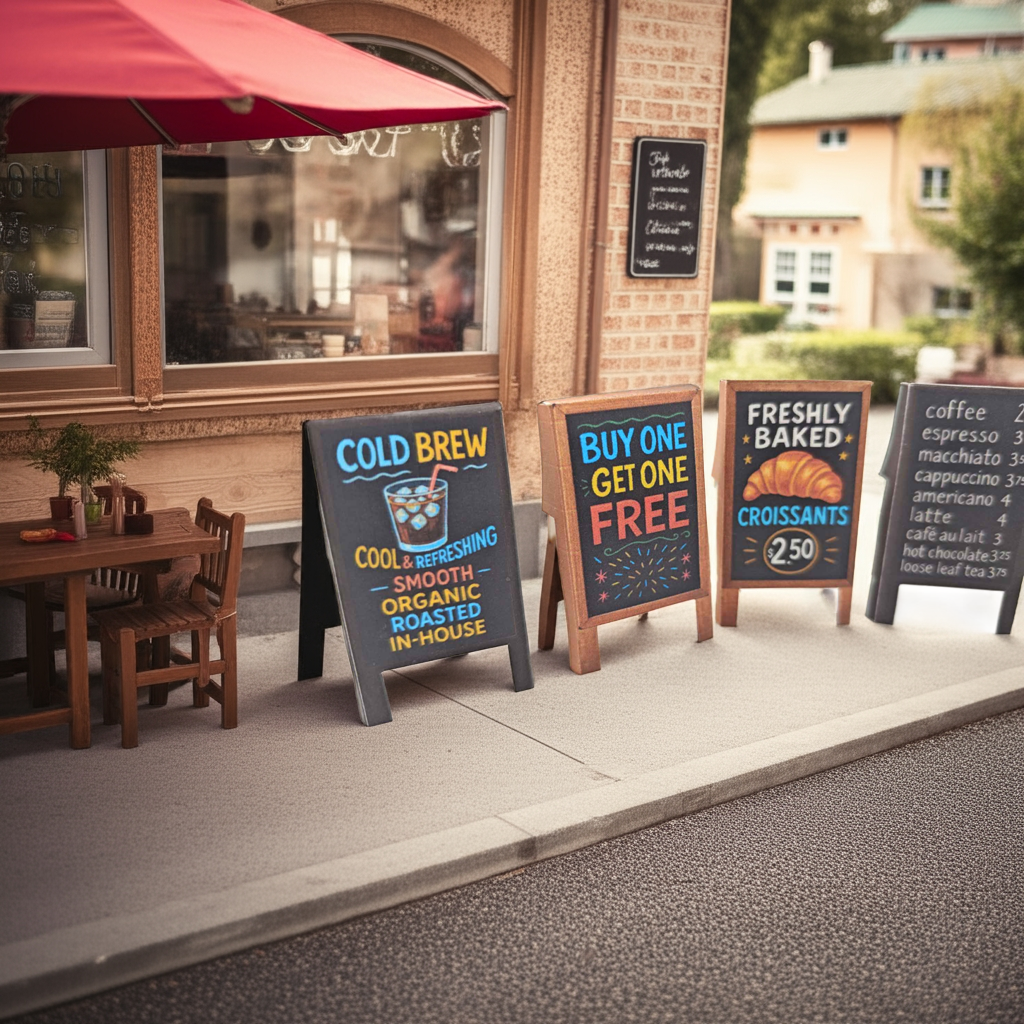 1:12 Coffee Shop Blackboard — DIY Printable Miniature Sign for Dollhouse Café Scene