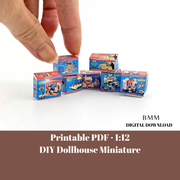 Printable 1:12 vintage toy box