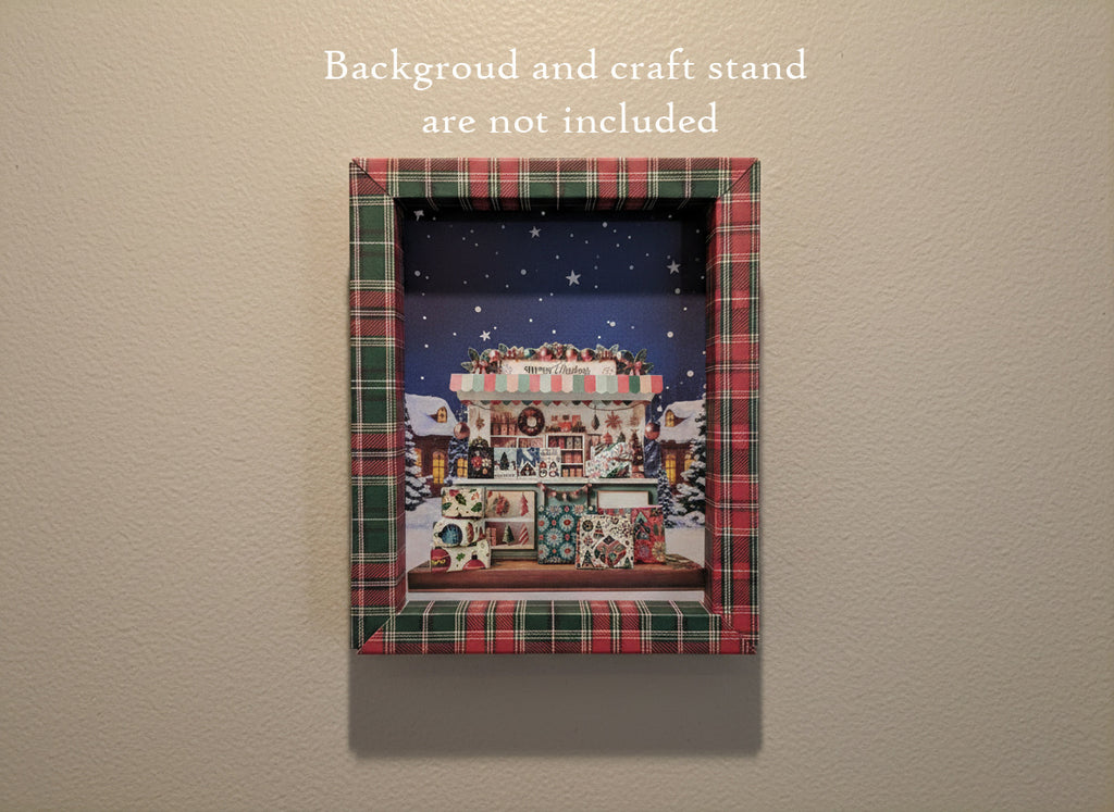 7X5 Christmas Photo Frame for Miniature Stand, DIY Card Stock Paper Model (PDF Pattern) 3 pages letter size