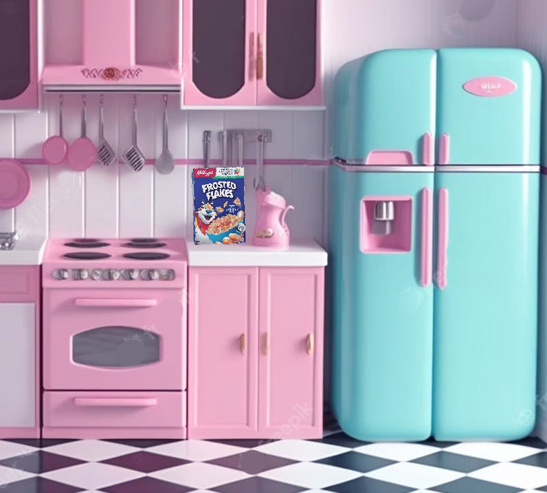 Frosted Flaks Cereal Box, 1:6, 16 dollhouse, 16 scale, printable, breakfast, Supermarket, Dollhouse, Miniature, kitchen