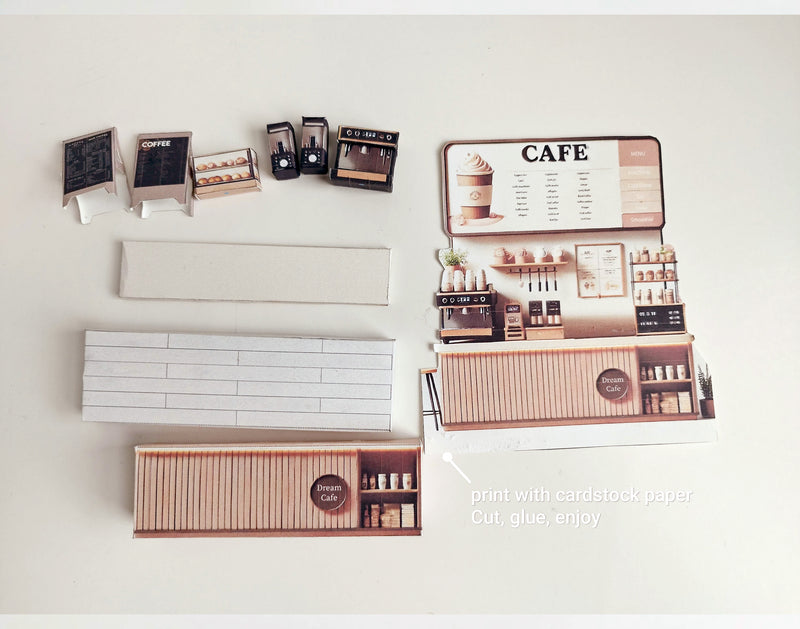 Coffee Cafe Shop,  gift, miniature models, coffee machine, blender, bread box