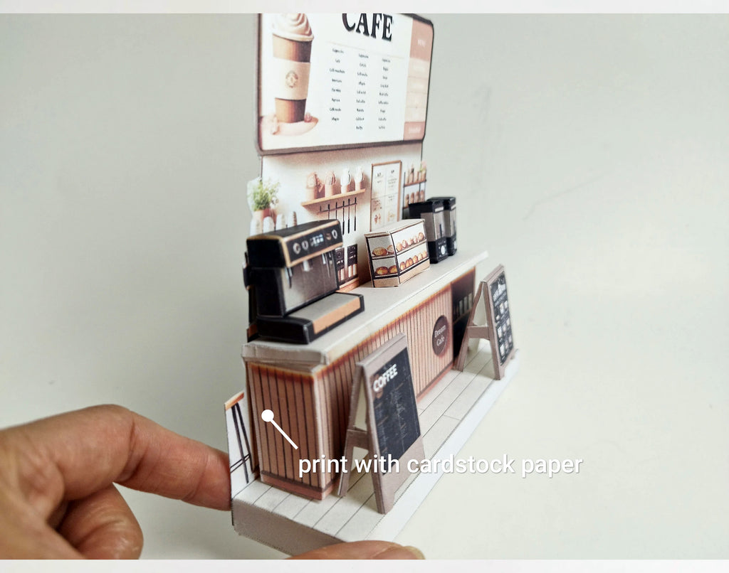 Coffee Cafe Shop,  gift, miniature models, coffee machine, blender, bread box