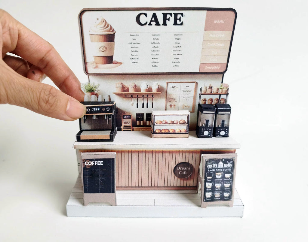 Coffee Cafe Shop,  gift, miniature models, coffee machine, blender, bread box