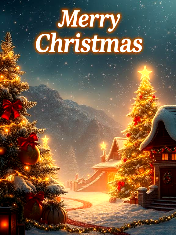 Christmas Background Scene — 7x5" Printable Miniature Backdrop for Shadow Box or Photo Frame Display (Digital Download)