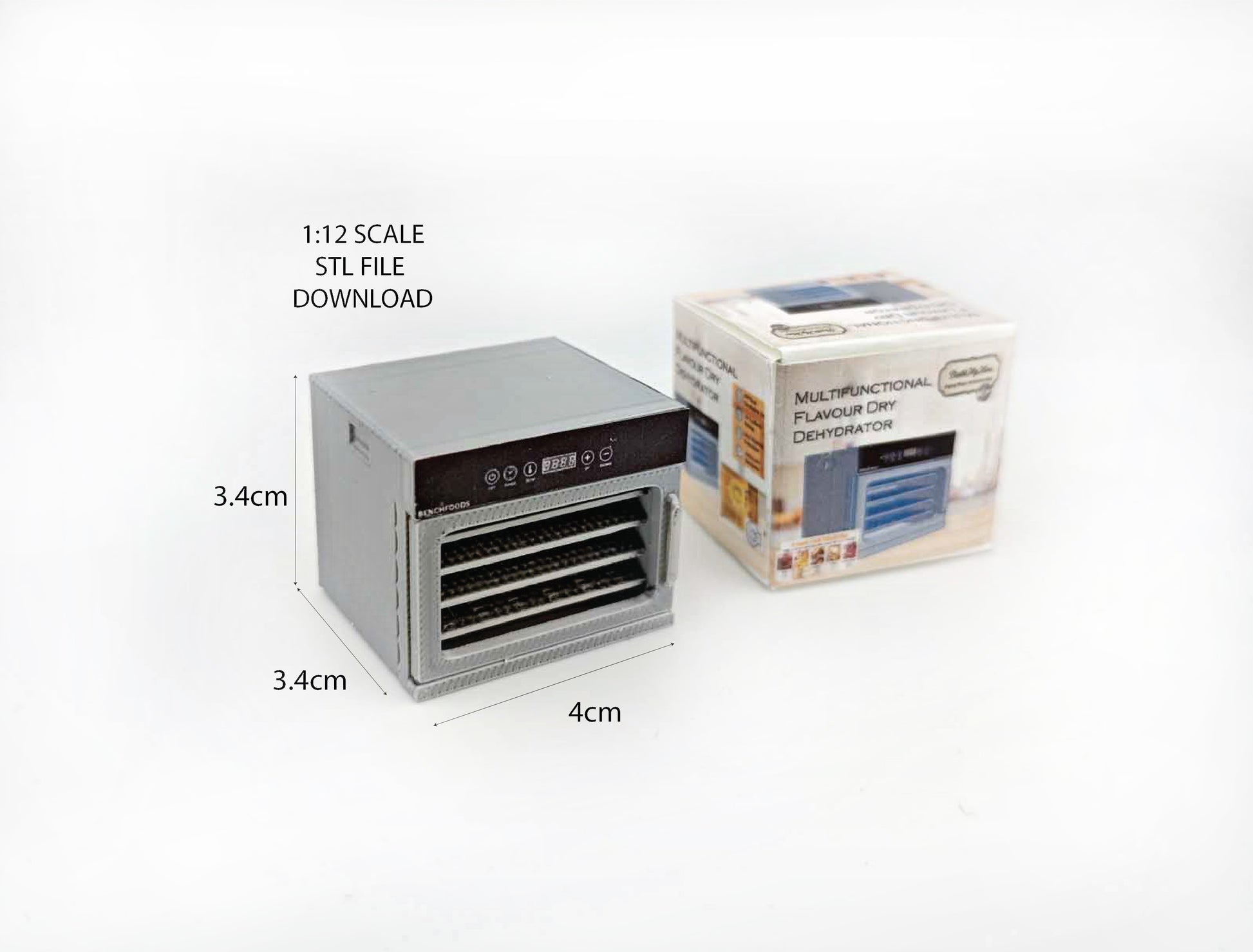 1:12 Dollhouse Home Dehydrator — 3D Print File for Miniature Kitchen & Cooking Scenes