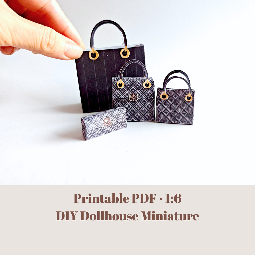 1:6 Luxury brands bags, purse and boxes for dollhouse and department store, luxury house decorations, Christmas ornaments