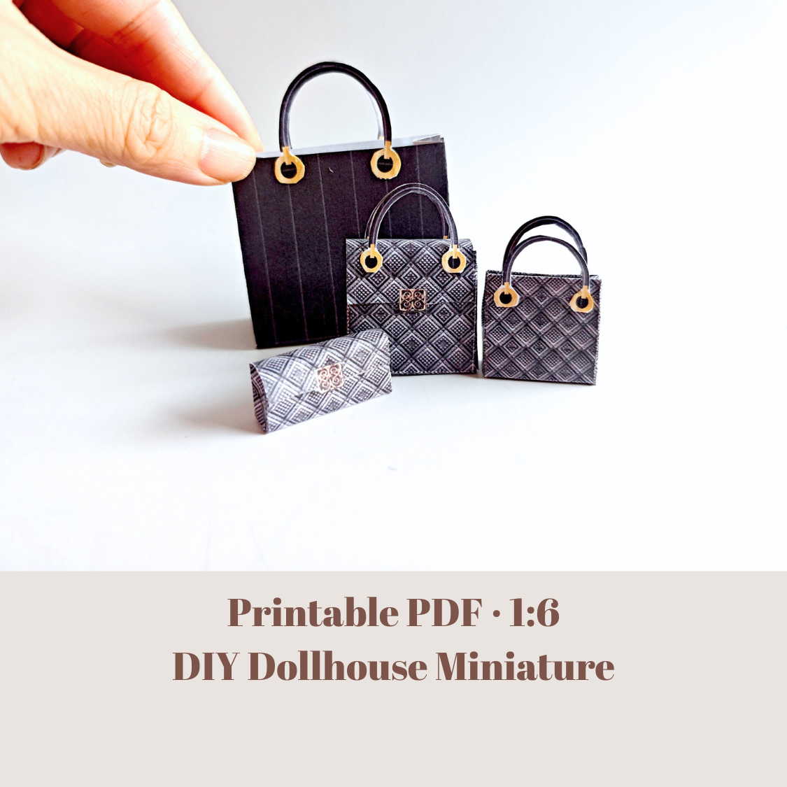 1:6 Luxury brands bags, purse and boxes for dollhouse and department store, luxury house decorations, Christmas ornaments