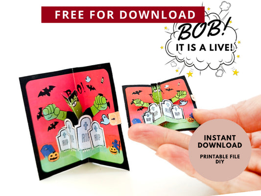 *FREE DOWNLOAD*  Large & mini Halloween Pop-up card, DIY card, customize card, mini card, Pop-Up card template