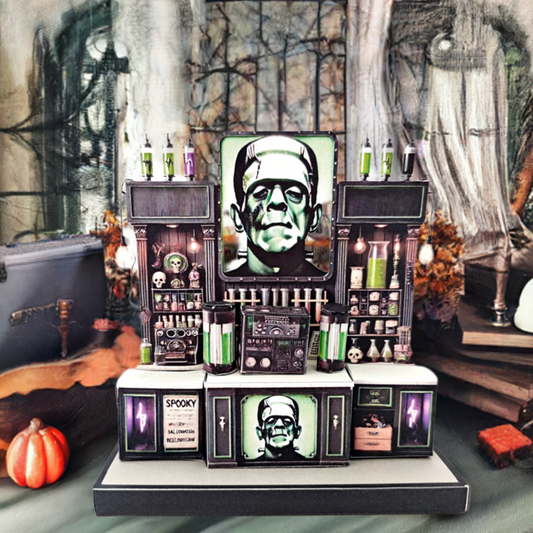 - Frankenstein 3D stand- DIY Halloween decoration, scientists, miniature kit, instant download template, gift, miniature models, Present