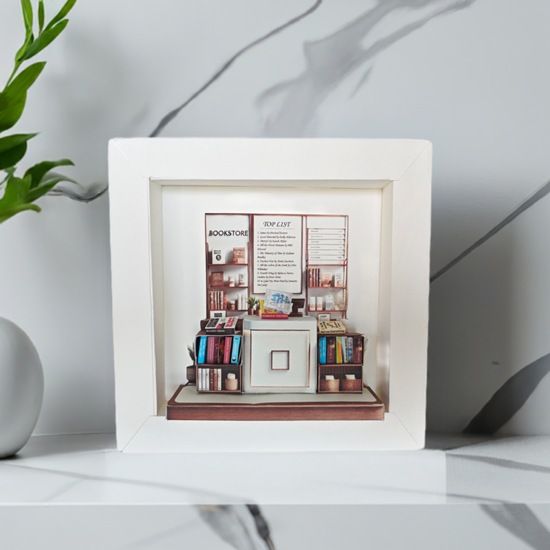 8x8 White Paper Shadow Box photo Frame Template (3 Card Stock Papers)