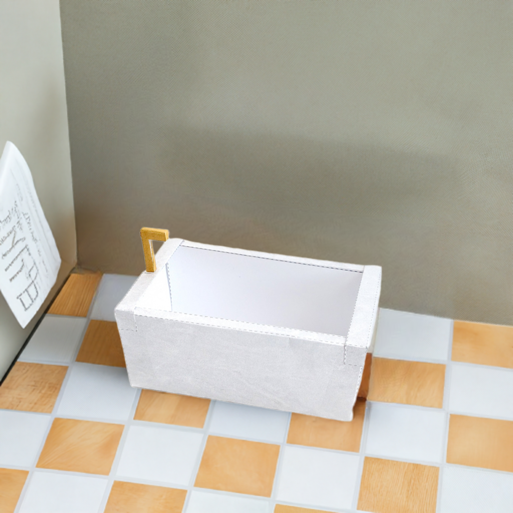 1:12 bathroom Bath Tub  - Printable Dollhouse furniture,  DIY, printable miniature template, BMM Shoe Box  Bathroom scenes