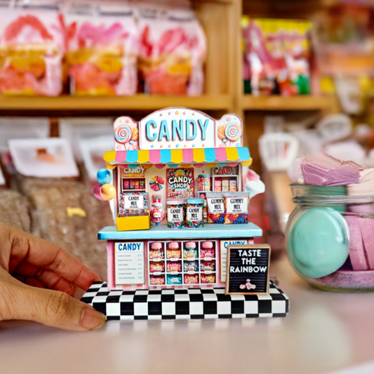 - PickScene colorful Candy Shop- DIY miniature scenery kit, instant download template, gift, miniature candy jar, candy box, gummy mix