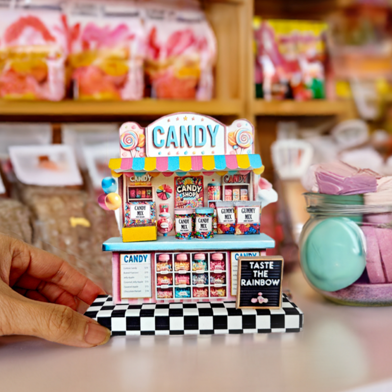 DIY Candy Shop Miniature – Printable Template (Digital Download)