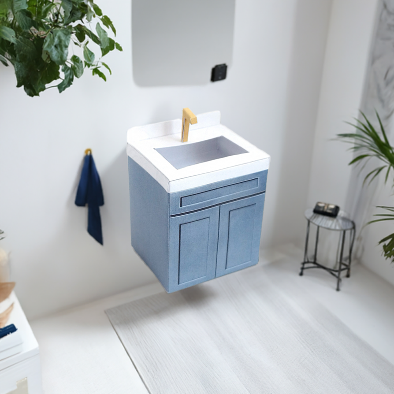1:12 bathroom sink  - Printable Dollhouse furniture,  DIY, printable miniature template, BMM Shoe Box  Bathroom scenes