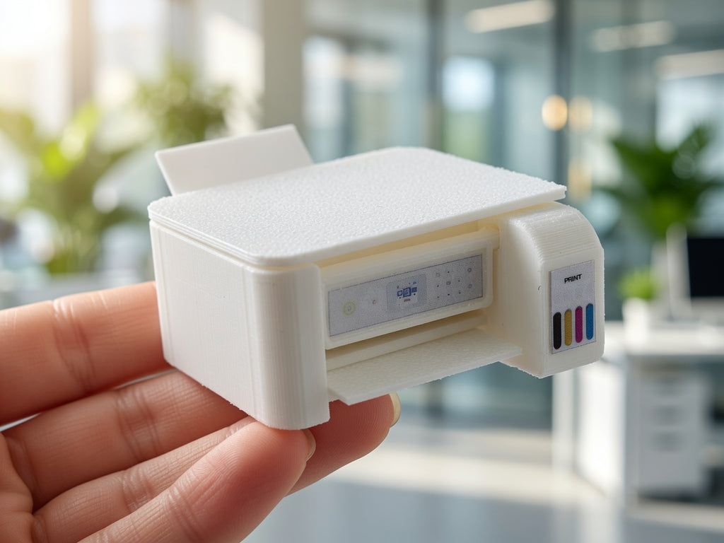 1:12 Scale Miniature Desktop Printer and Scanner with Openable Lid, Tiny Interactive All-in-One Inkjet Office School Paper Feed