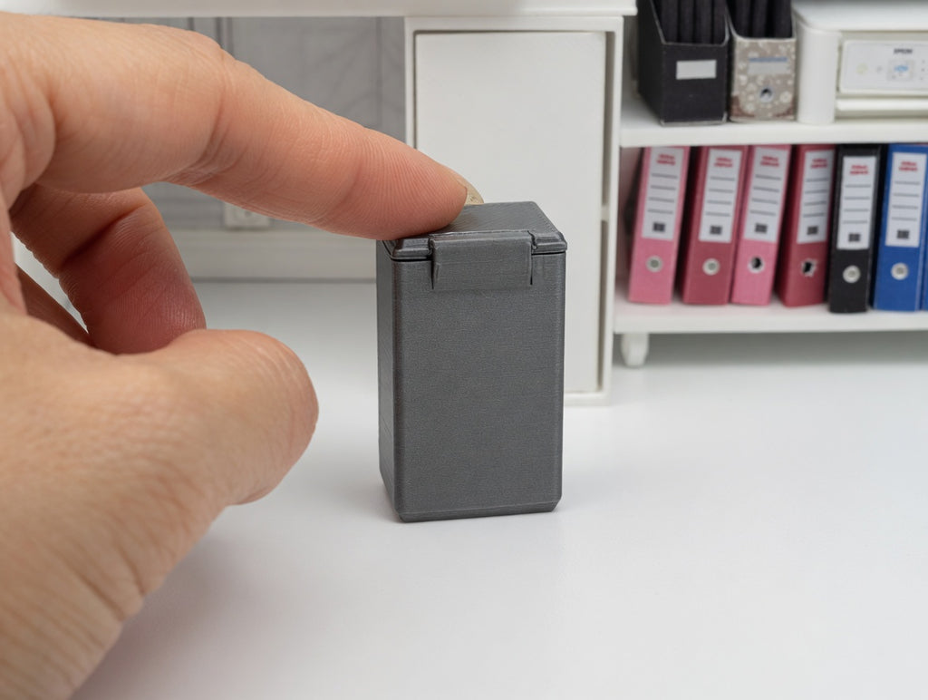1:12 Scale Miniature Trash Can, Interactive Working Pedal, Dollhouse Kitchen Accessory (Physcial Product)