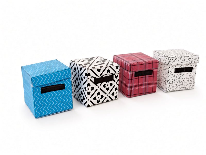 1:12 Square organization boxes 4 items in different color, easy fold