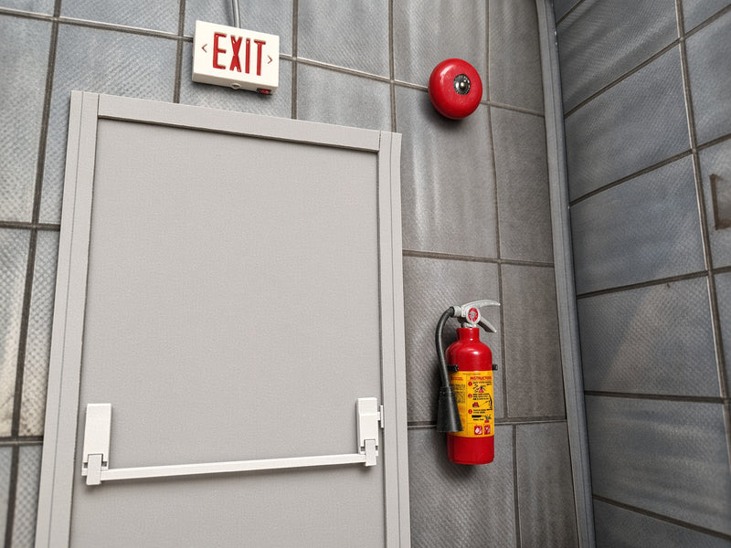 1:12 Realistic Fire Extinguisher with Wall Mount, Handmade Tiny Safety Equipment, Dollhouse Garage Office Workshop Diorama(Physical Product)