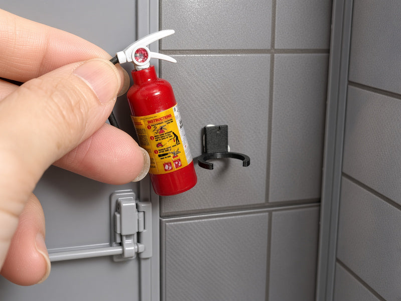 1:12 Realistic Fire Extinguisher with Wall Mount, Handmade Tiny Safety Equipment, Dollhouse Garage Office Workshop Diorama(Physical Product)